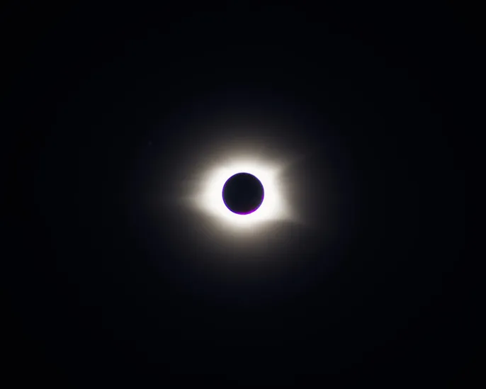 A total solar eclipse, with visible corona