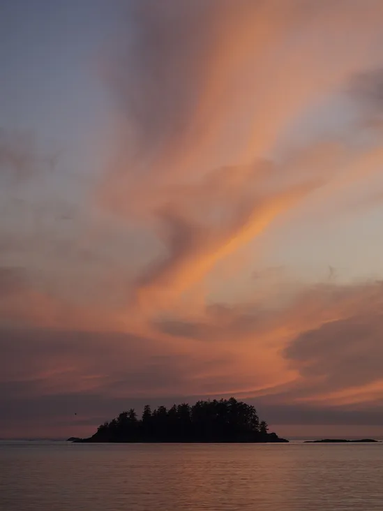 A pastel-hued sunset