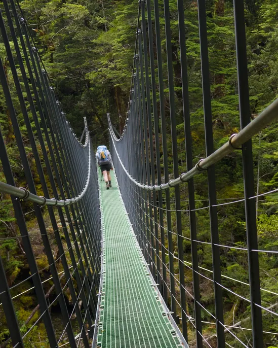 A classic New Zealand swing bridge