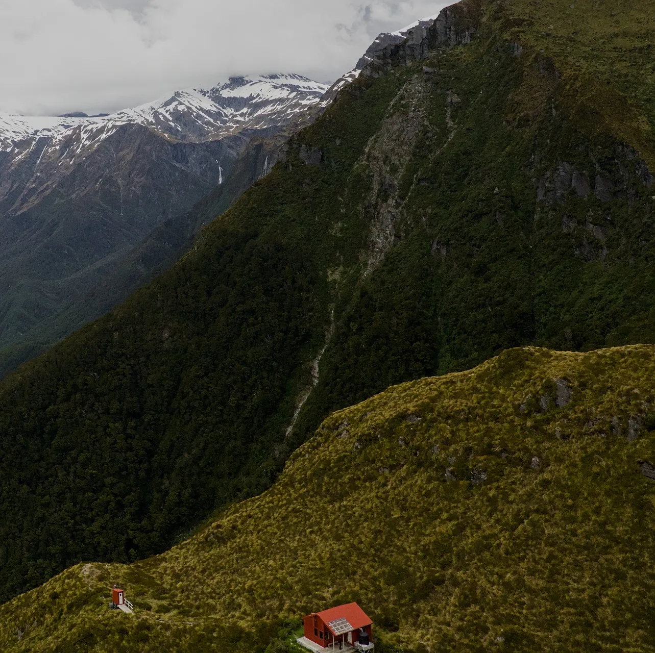 The view above Liverpool Hut (panel 3 of 3)