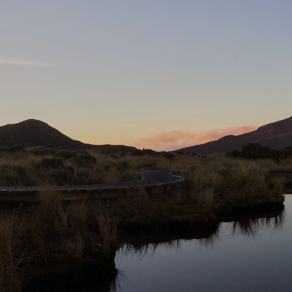 Dawn at the tarns on the Pouakai Circuit (panel 2 of 5)