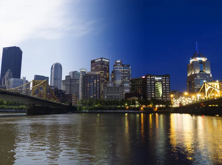 A blended image of day and night along the North Shore, inspired by Stephen Wilkes