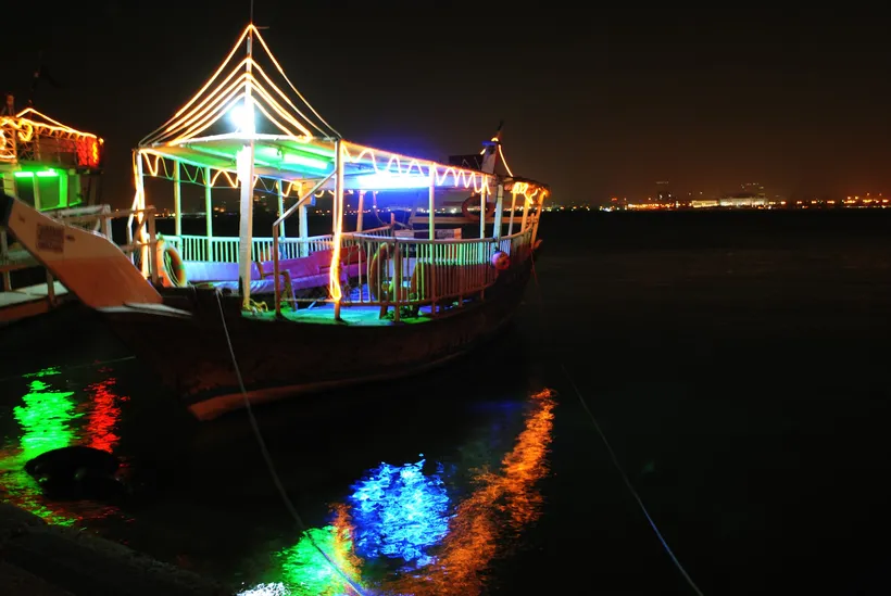 A colourful dhow on the waterfront