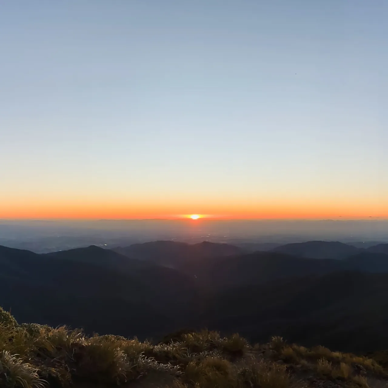 Sunrise near Powell Hut on the Holdsworth Jumbo Track (panel 2 of 3)