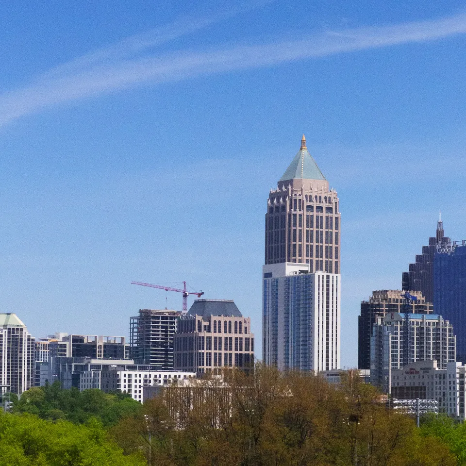 The skyline of Midtown from Georgia Tech's campus (panel 1 of 4)