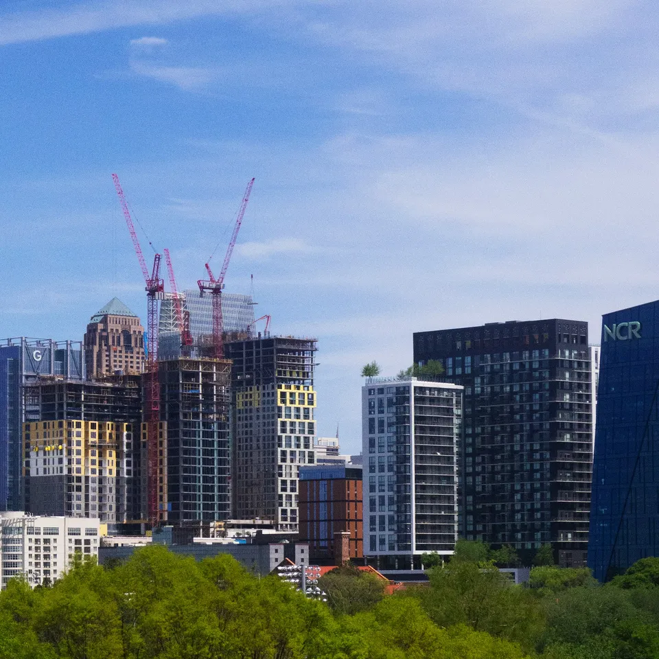 The skyline of Midtown from Georgia Tech's campus (panel 2 of 4)