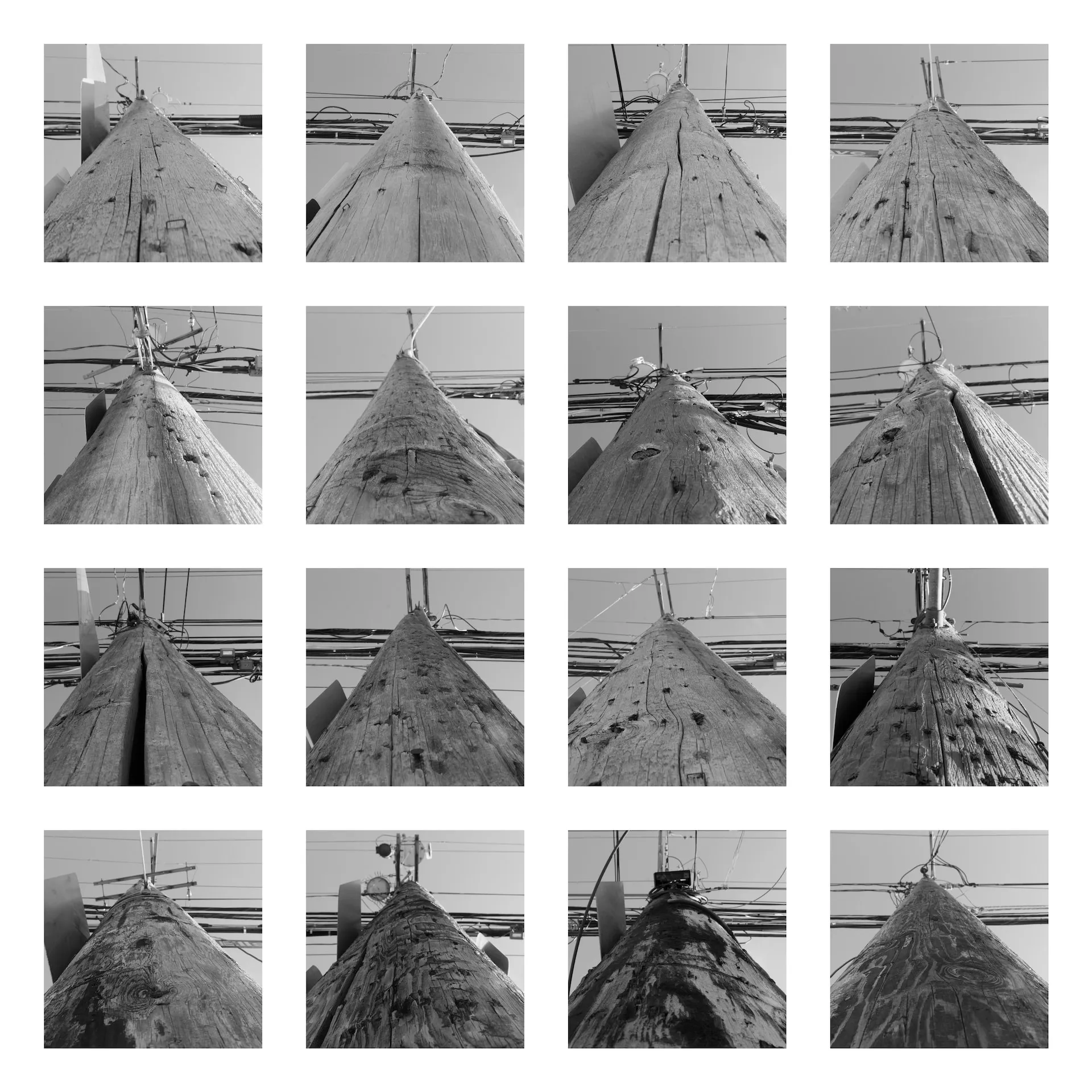 A different perspective of telephone poles